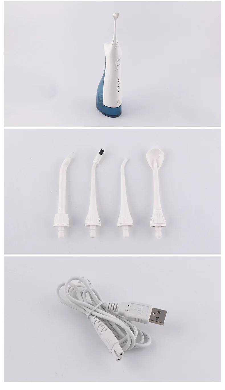 2021  factory price Oral flusher USB Rechargeable Water Floss Portable Dental Cordless Water Flosser  jet 300Ml  with 5 modes