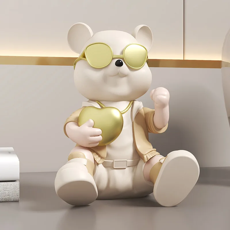 New Creative Love Bear Desktop Resin Small Ornaments Home Furnishing Soft Handicraft Gifts Wholesale