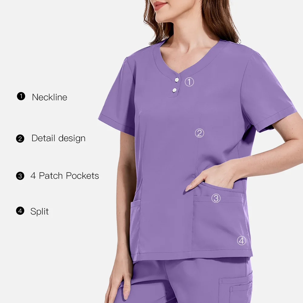 42162 Hospital joggar button jacket work pant work clothes work wear pant suit for arab women