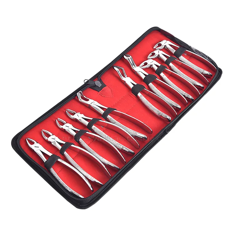 Denspay Dental Instruments Adult Tooth Extracting Forceps 10 Pcs Set