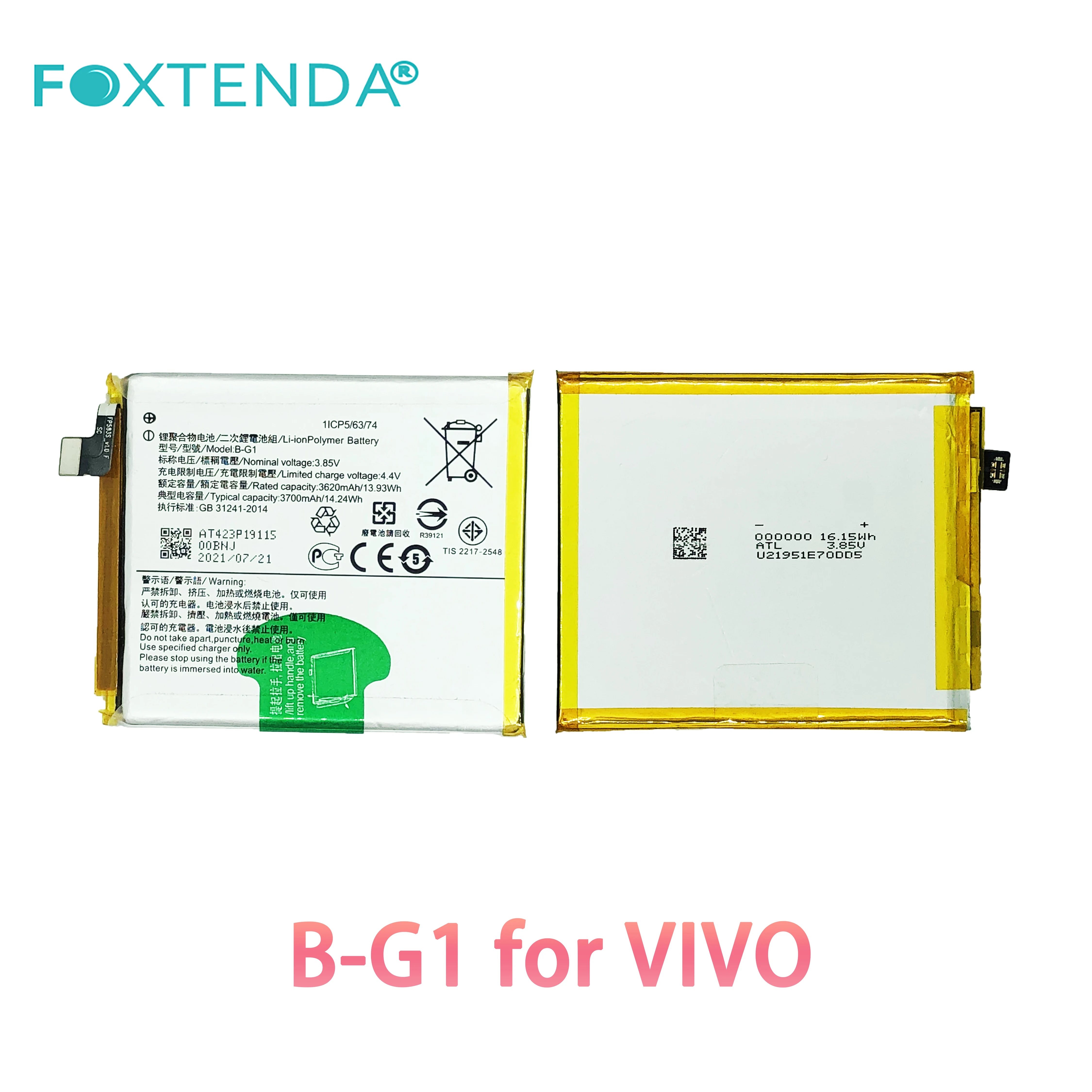 foxtenda B-G1high quality rechargeable battery for vivo V15 PRO batteries ion lithium digital original battery