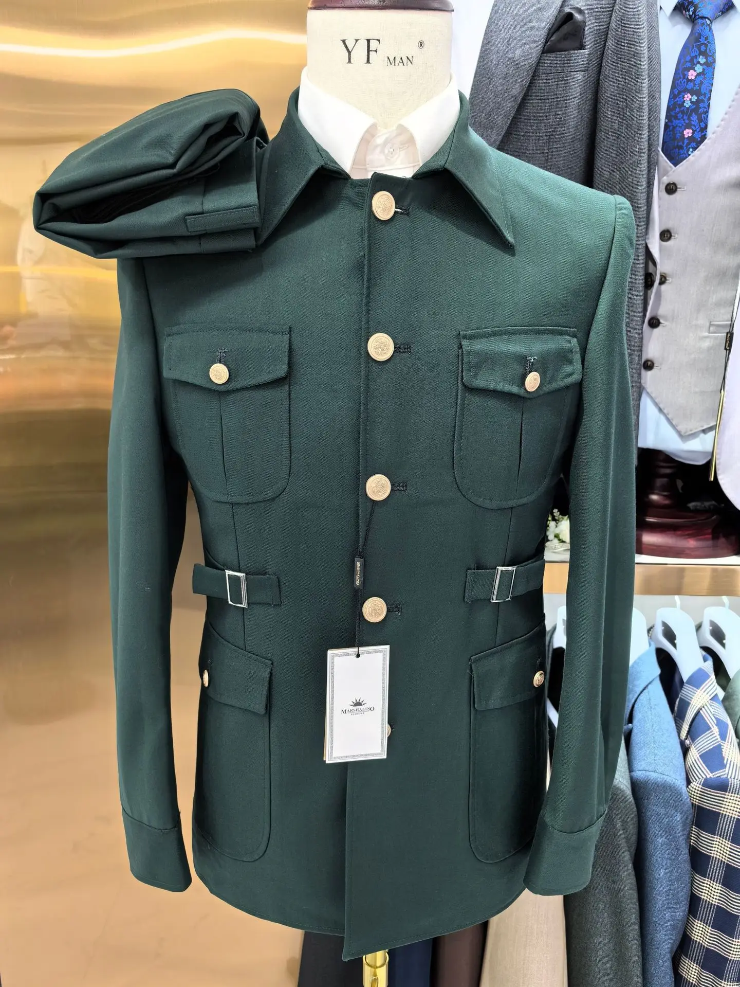 Gray Men Suits Zhongshan For Wedding Groom Tuxedo Prom Blazer 2 Pieces Business Formal Suit Jacket+Pants Tailor Made