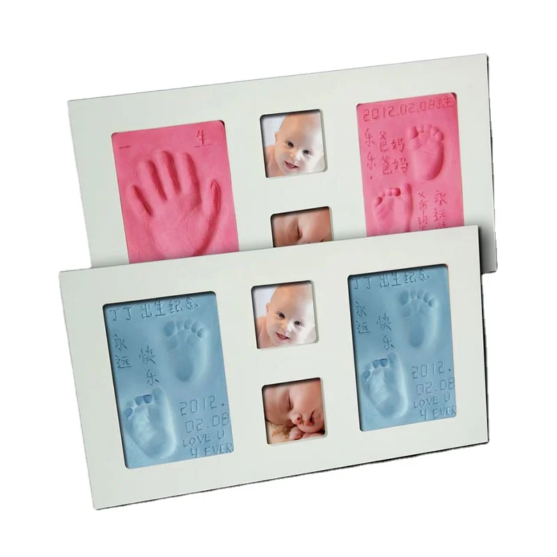 large frame hand and foot print wall frame clay keepsake