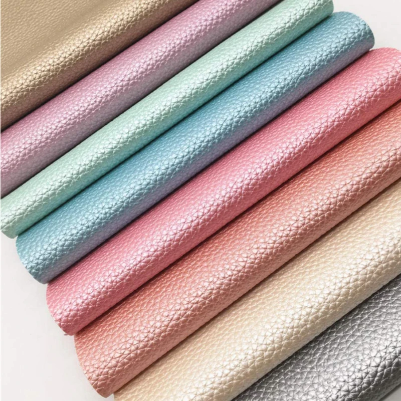 Мягкая жемчужная блестящая тисненая ткань из искусственной кожи Lychee, домашняя текстильная ткань для сумок, материалы для рукоделия, «сделай сам»