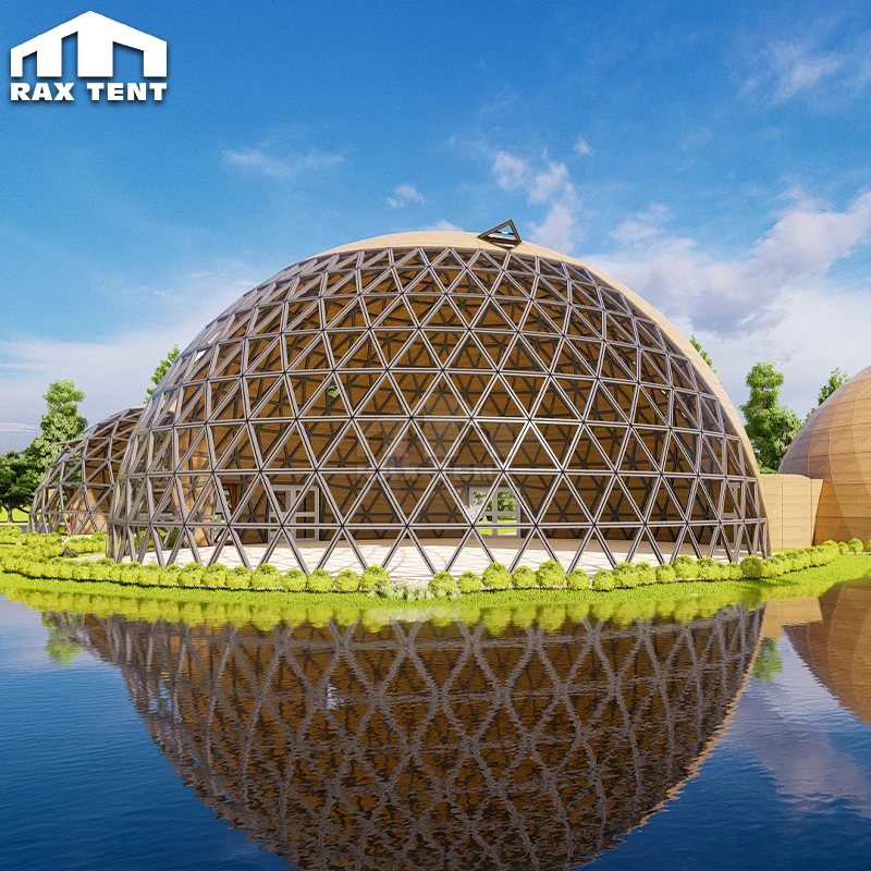12M 15M 20M Connected Glass Dome Tent for Glamping Resort Party Dining Room and VR Projection Big Dome House