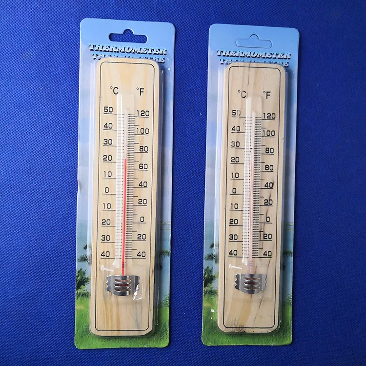 Pine thermometer measuring indoor and outdoor wooden red kerosene greenhouse thermometer