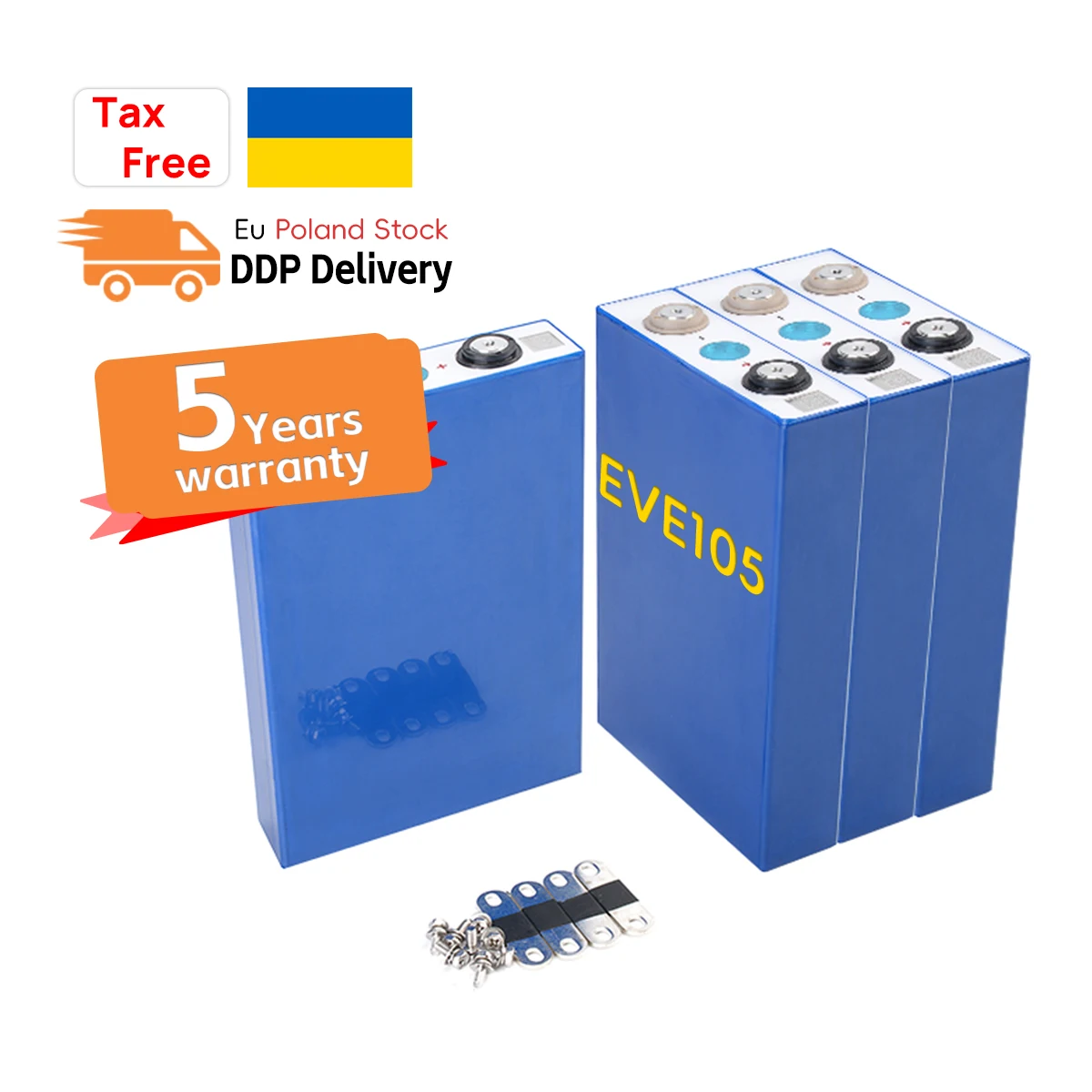Ukraine Poland Lifepo4 EU Stock 3.2V 105Ah Lifepo4 Battery Lithium Cell LF105k 105ah 230ah 280ah 304ah 314ah for RV Forklift Ev