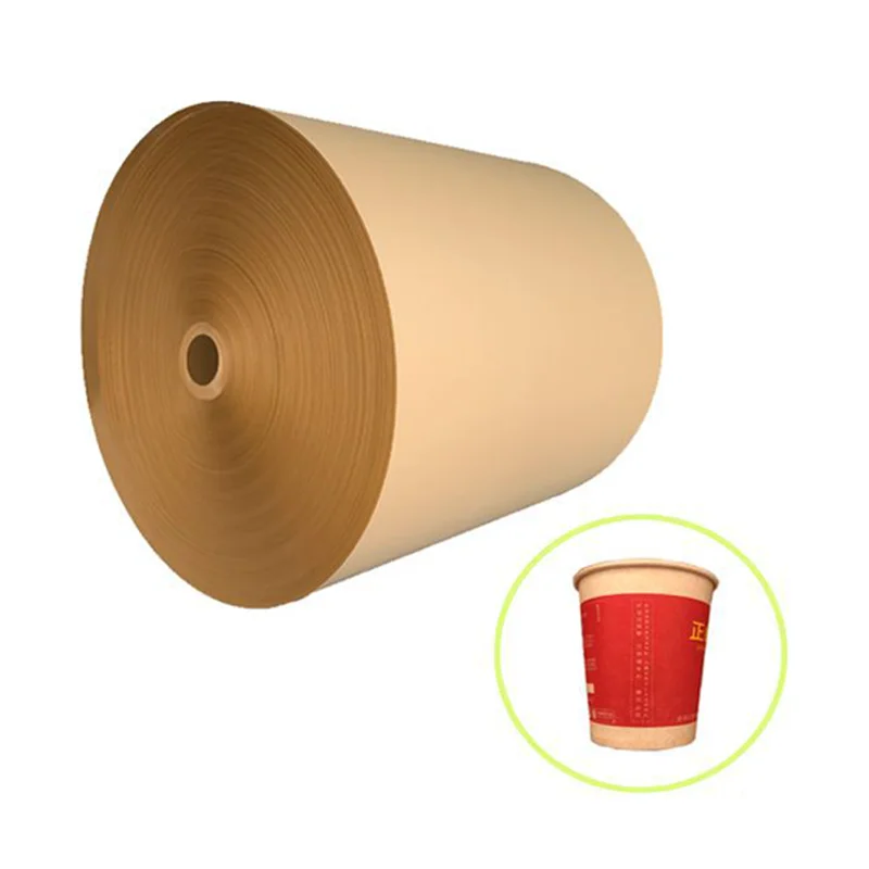 Brown jumbo rolls of virgin PE coated packaging paper rolls of kraft paper