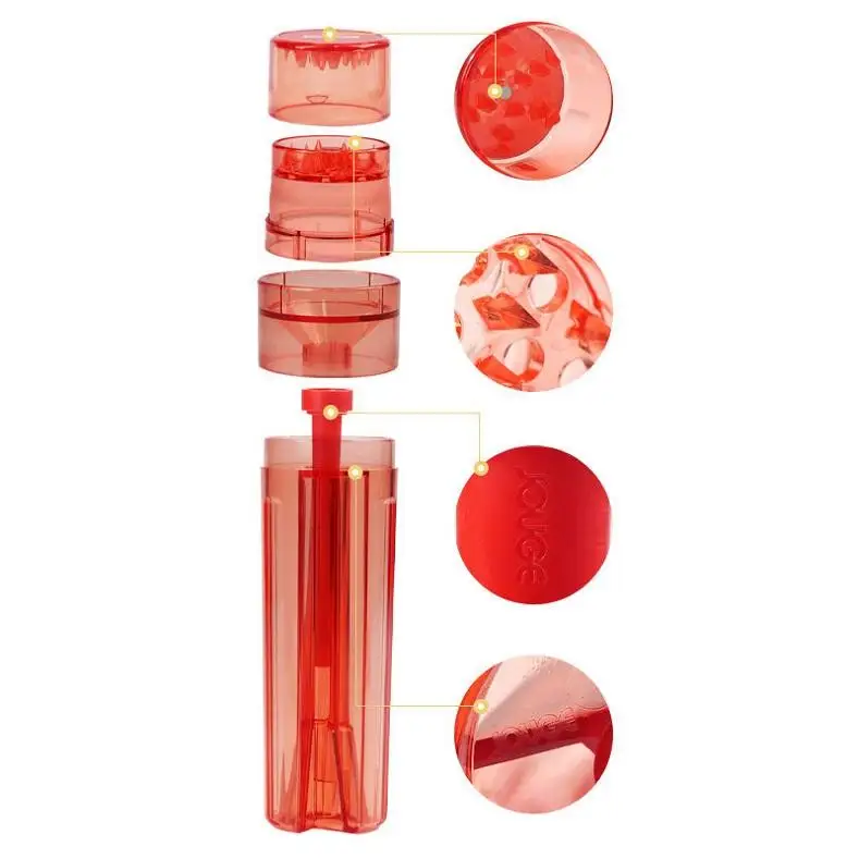 Portable Plastic Herb Grinder and Cone Filler Popular Kitchen Outdoor Roller for Cigarette Filters Tobacco Grinder