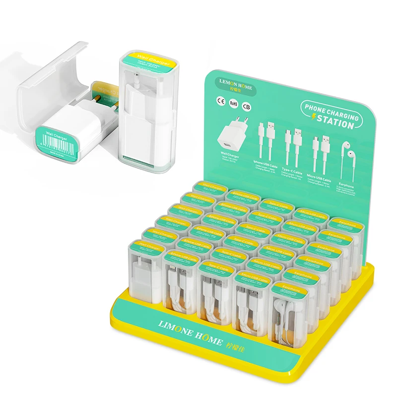 new products fast charging cable Usb Cable Set For iPhone mini tube display box for all type-c micro phone charger cable