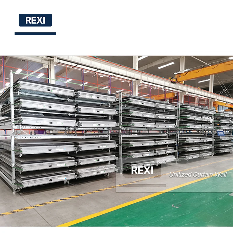 Aluminium Glass Building Facade System Price Glazed Curtain Wall Cost per m2 square meter foot