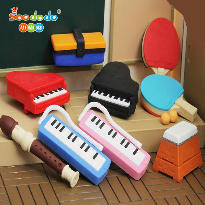 Soododo XDDD89 3D музыкальный инструмент в форме пианино резиновый ластик для карандашей