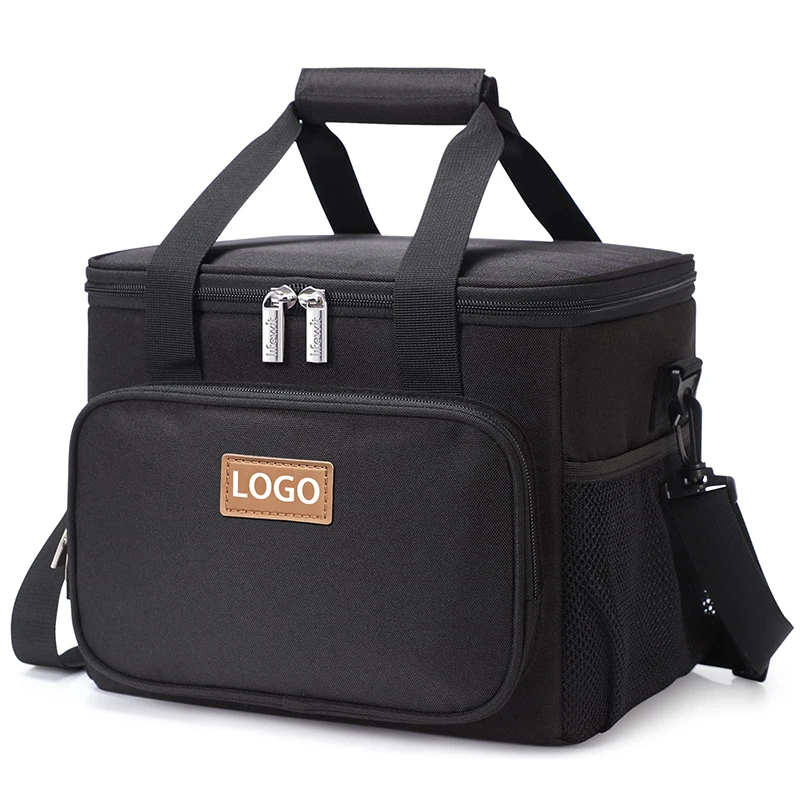 Custom Logo 600D Polyester Large Waterproof Thermal Insulated Cooler Lunch Bag for Men Women