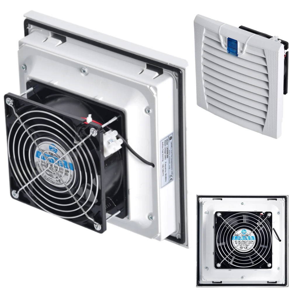 CE and ROHS Approved  Panel fan dust filter 254*254mm Electrical Cabinet Ventilation AC Fan with Filter