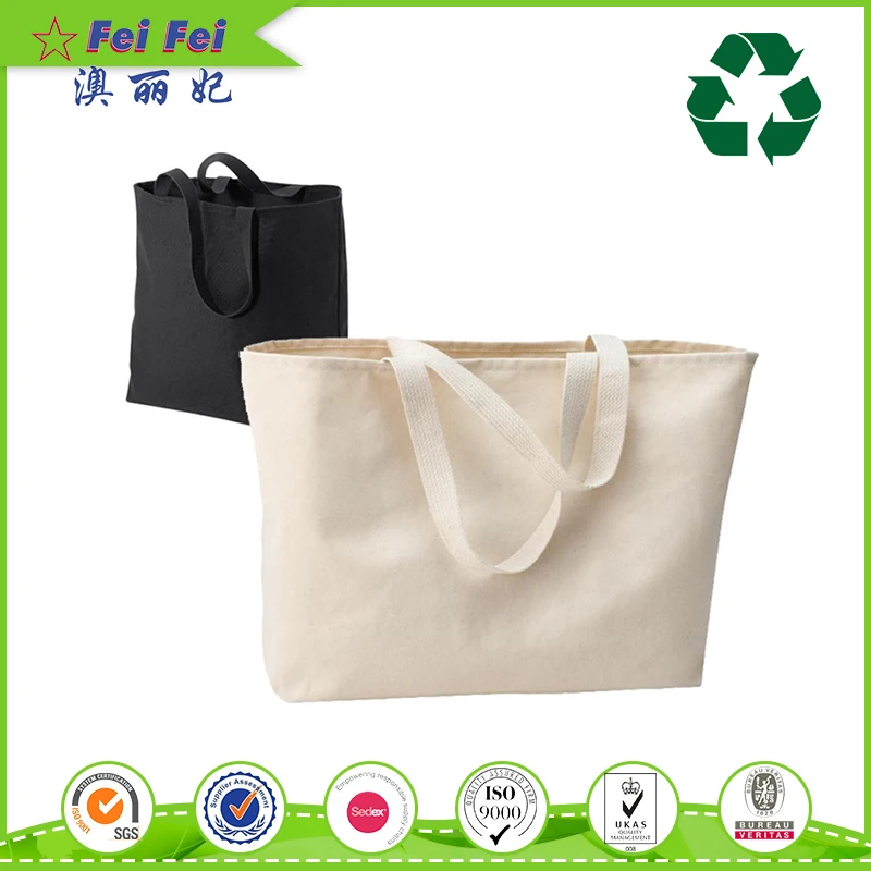 Woman Blank White Eco Cotton Grocery Tote And Shopper Bag textile bag cotton