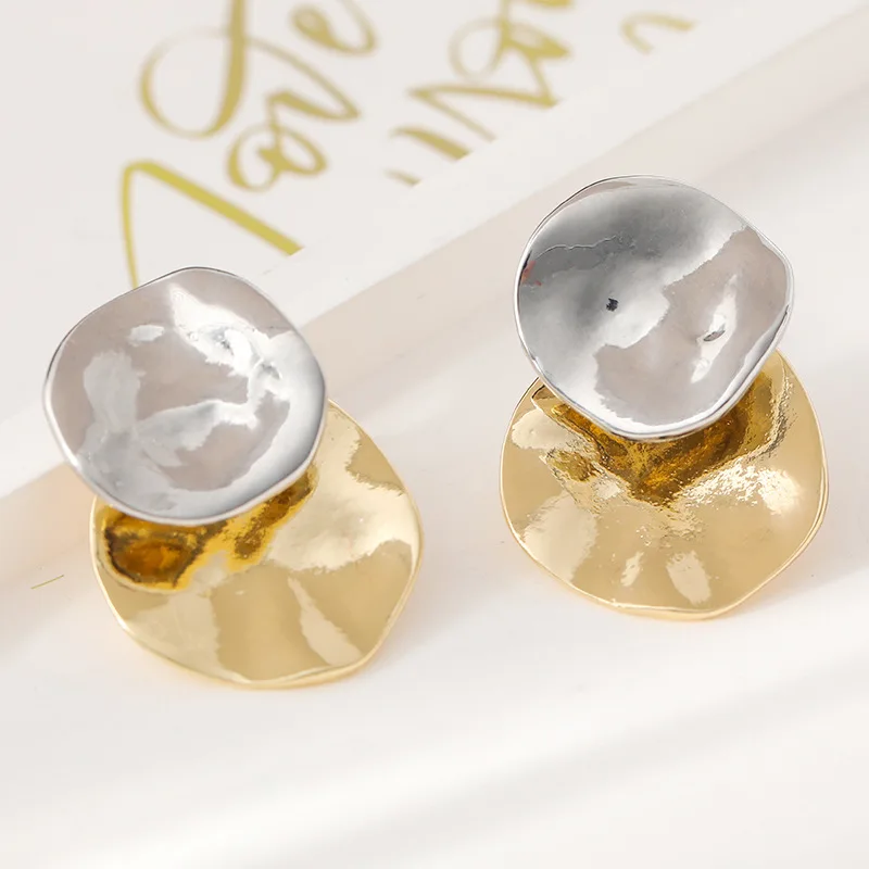 Hoop Gold Copper Crystal Acetate Drop Earrings Women Fashion Jewelry Accessories Aretes