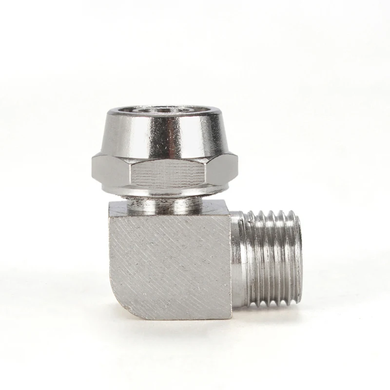 Rapid Push on Elbow Male Adaptor Brass Nickle quick right angle threaded elbow air hose connector pneumatic quick fitting