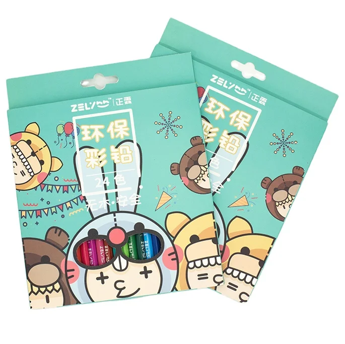 24 color plastic pencil for  children promotion gift