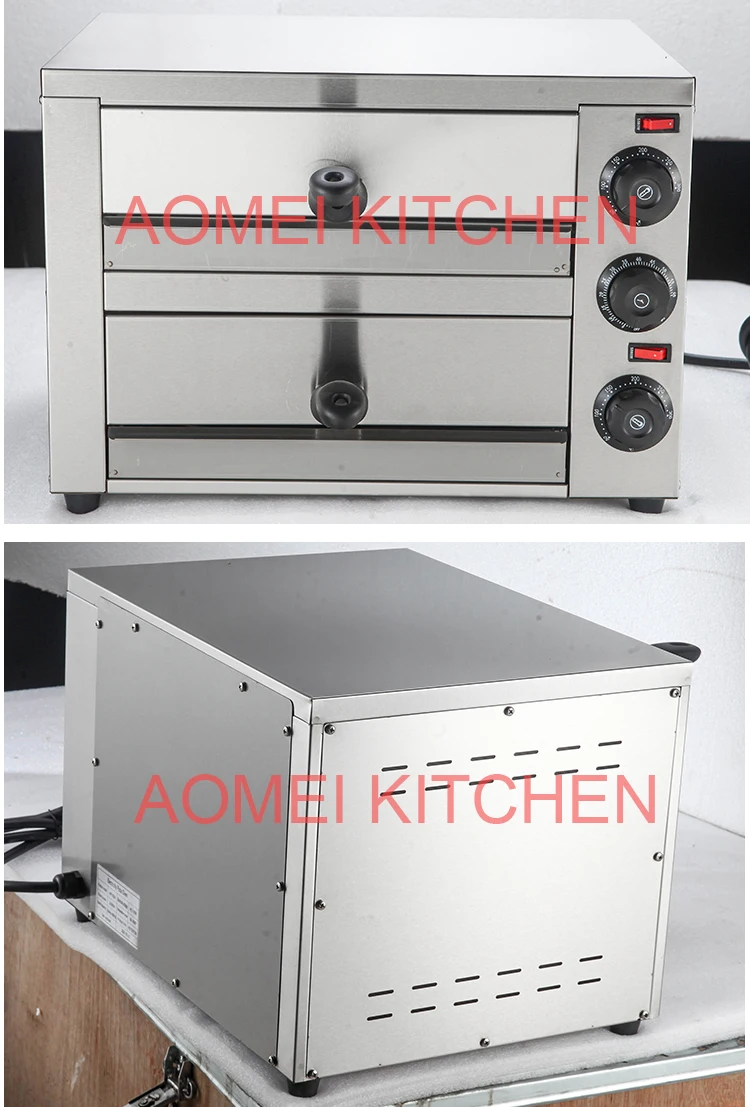 Electric Pizza Oven  with Handle Removable Pizza Tray Cooker 12inch Countertop Stainless Steel Pizza Oven