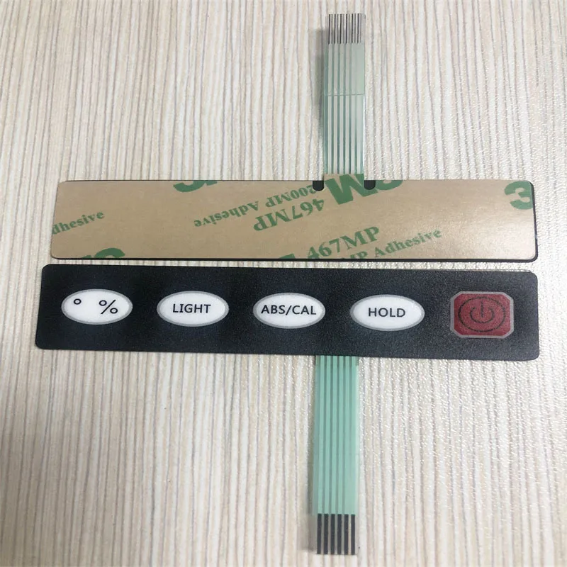 0.175mm Matte PC overlay material embossing button membrane switch with 3M467 adhesive