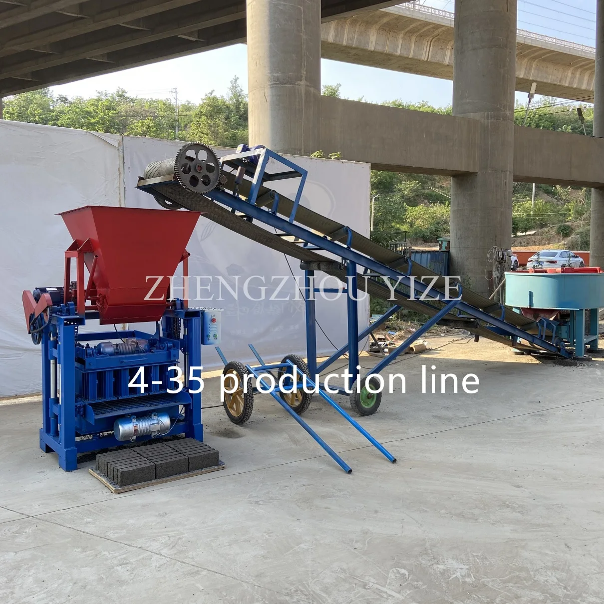 YZ4-35 Automatic Brick And Block Making Machine Production Line  Sale In Zimbabwe Interlockimg Brick Making Machinery Full Set