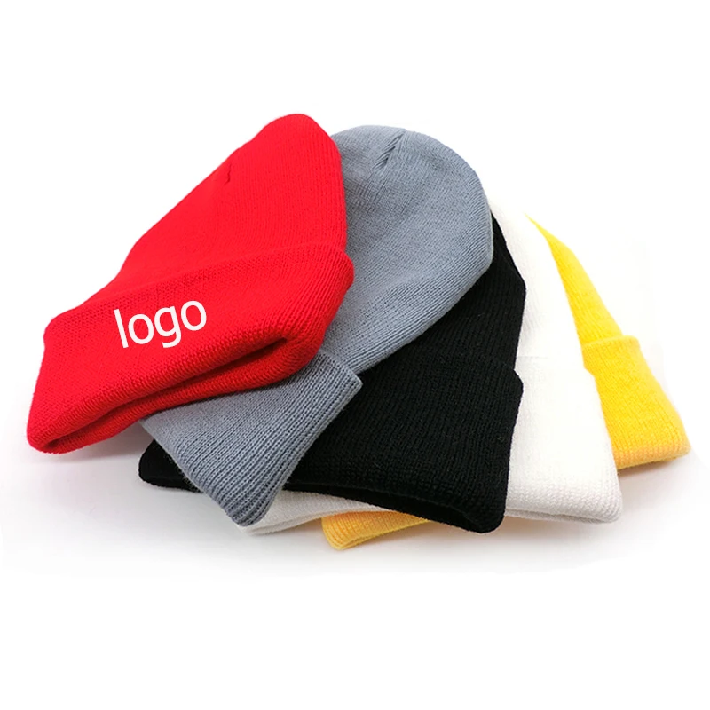 100% acrylic fashion unisex women men sport custom  winter knitted hats with logo beanie hats warm ski hat and caps
