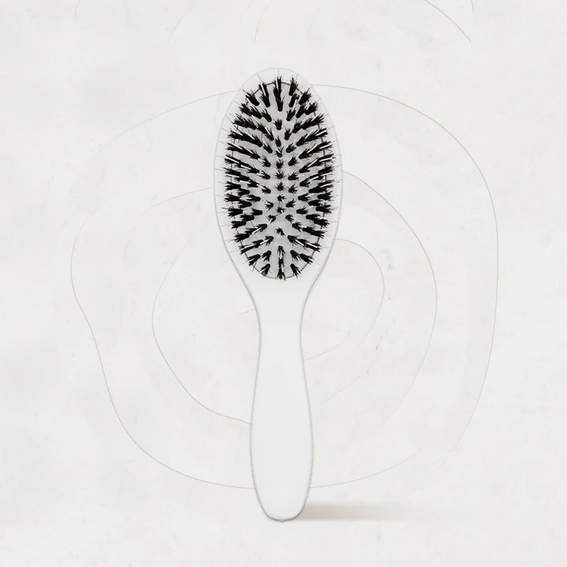 Factory Direct Sale Custom Logo Wood Handle White Wig Hair Extension Boar Bristle Brush Custom Own Brand Wig Brush