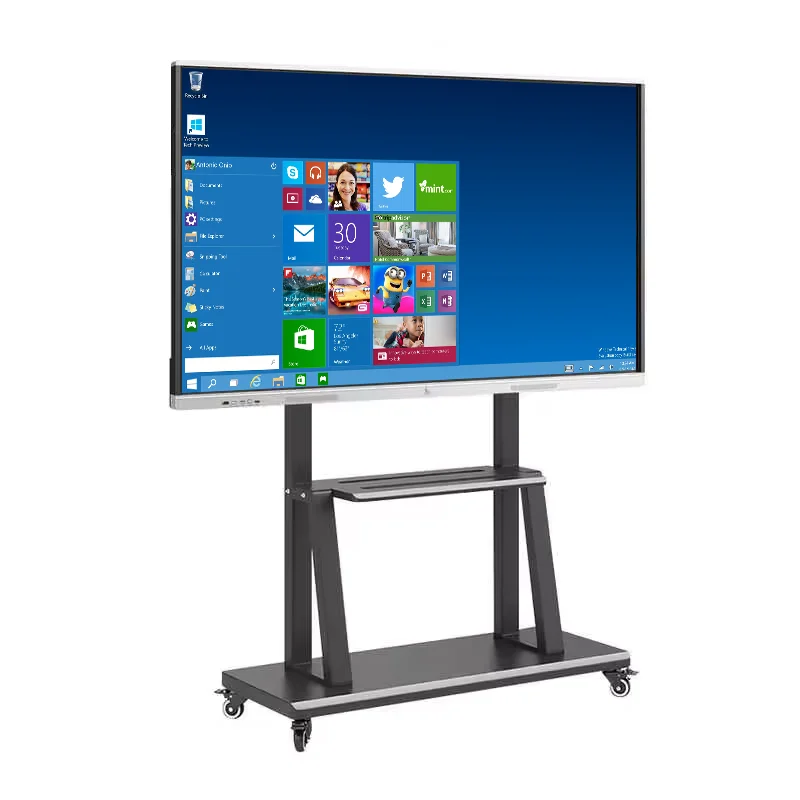 ODM 55 65 75 86 100 Inch Multi Touch All In One Portable Interactive Board Smart Whiteboard Interactive Flat Panel For Education
