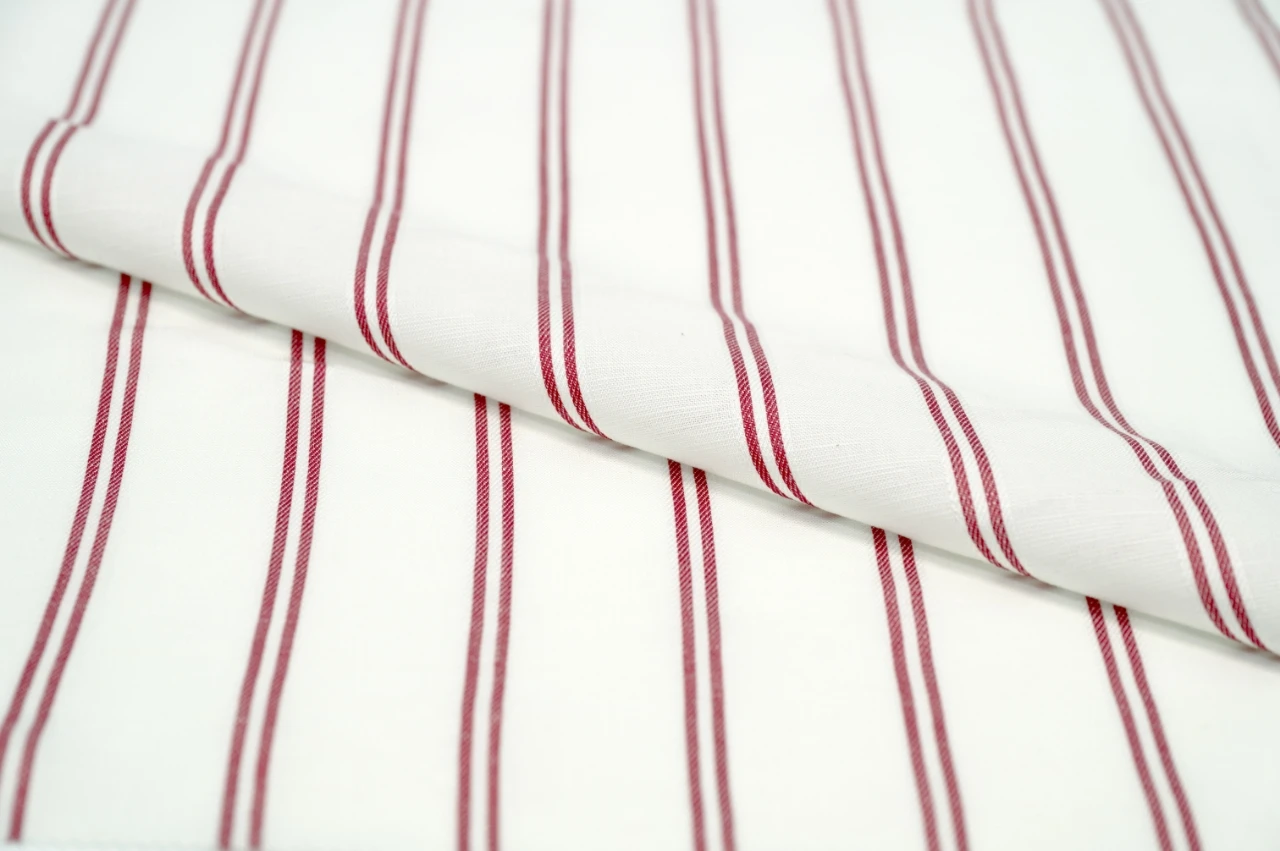 #2960 Wholesale Yarn Dyed Striped 40%linen 60% tencel Lyocell Fabric for Clothing