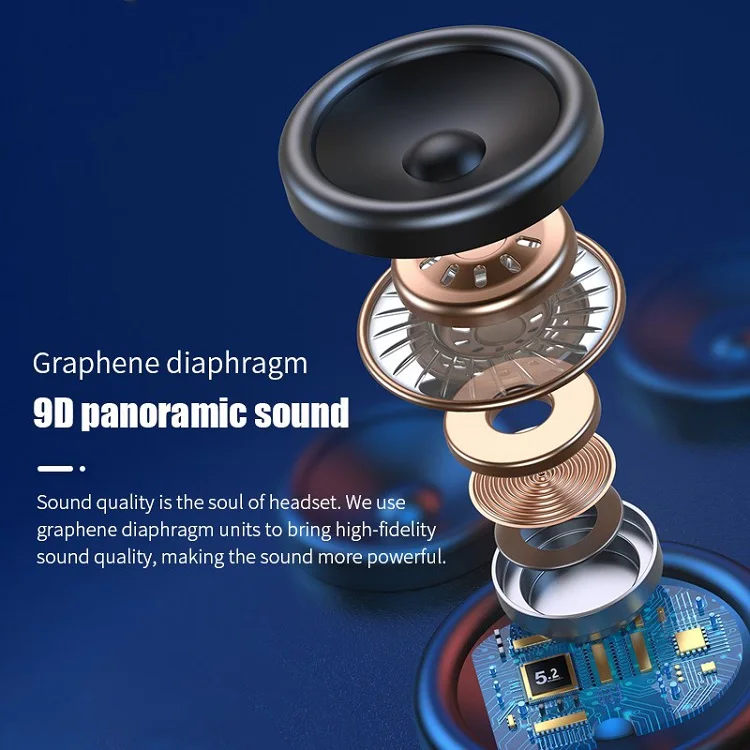 Mini HIFI Headphone Hands Free Flashlight USB Charging Wireless Earphone In-ear Gaming Headset TWS Earbuds