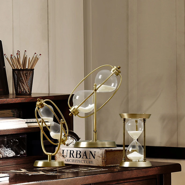 Brass Unique Wholesale Decorative Glass Big Souvenir Antique Souvenir Custom Hourglass Sand Timer