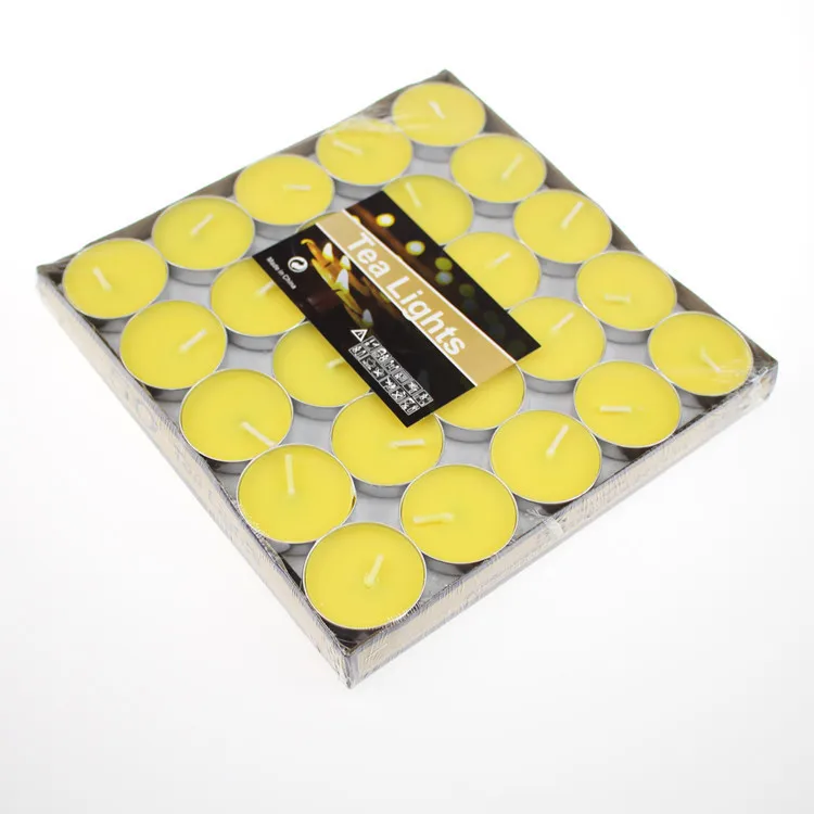 Factory Direct Sale Aromatherapy Tea Candle Smokeless Wedding Birthday Vegetable Wax Tealight Candles multi color