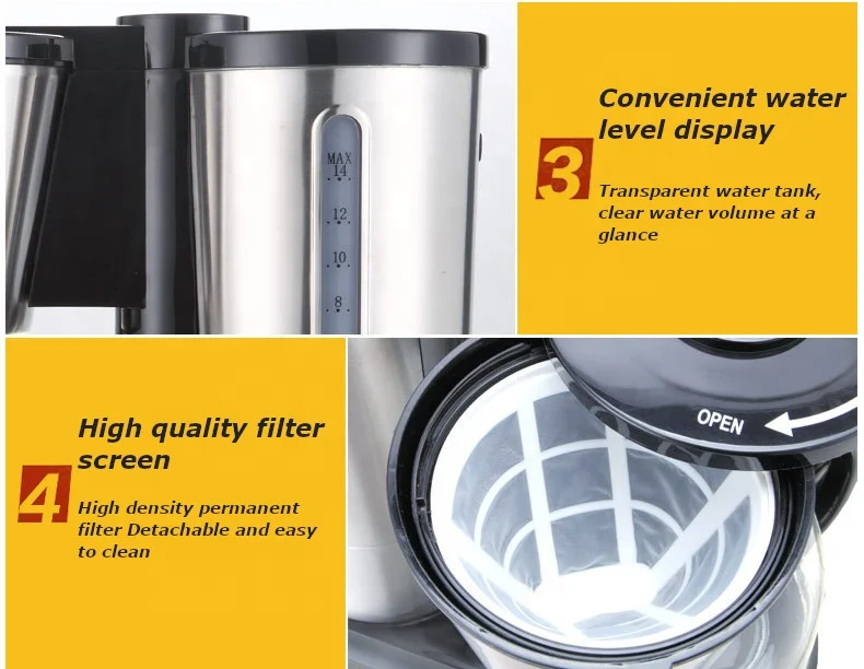 1.8L Automatic Coffee Machine Hot Sale Drip Coffee Maker Home And Office Use Coffee Machine