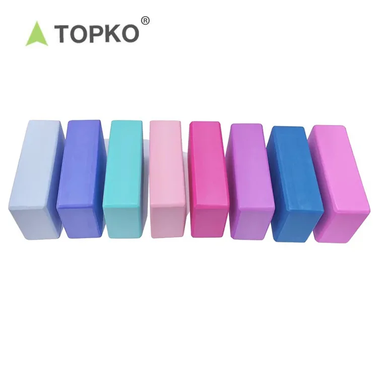 TOPKO custom logo from 50 pcs lightweight odorless yoga blocks moisture-proof high density EVA foam yoga block