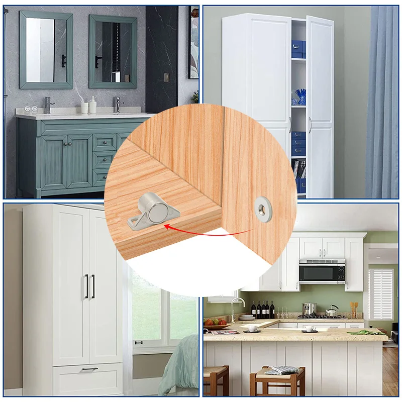Furniture Accessories Magnetic Door Catcher Kitchen Closet Door Stopper Strong Cabinet door suction for Wardrobe