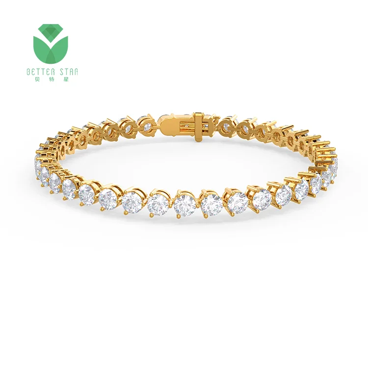 Real Diamond Bracelet 18k Gold Diamond Cut Bracelet Lab Created Diamond Bracelet