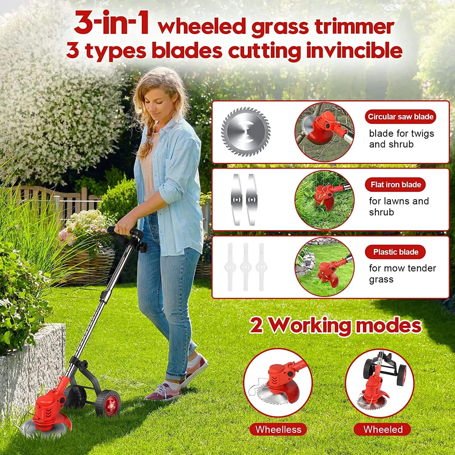 MV-GT01 Hot Selling 18V / 20V Cordless Grass Cutter Power String Trimmer brush cutter lawn mower