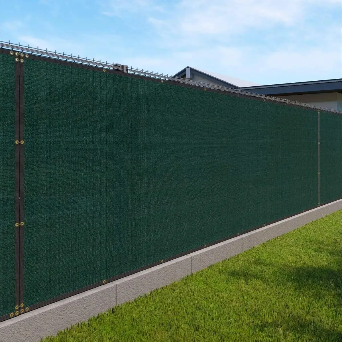 6x50ft HDPE Dark Green Windbreaker Net Anti Wind Net Privacy Fence Screen For Garden Yard Backyard Balcony Tennis Court