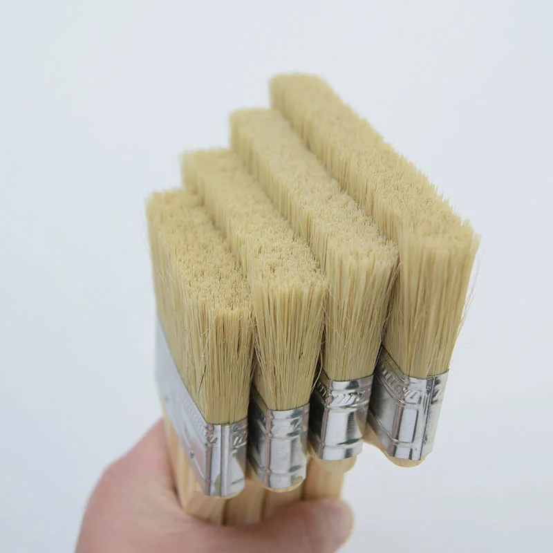 Pexmientas Natural Bristle Multifunction Wooden HandleNatural Pure Bristle Paint Brush Set Painting Brush
