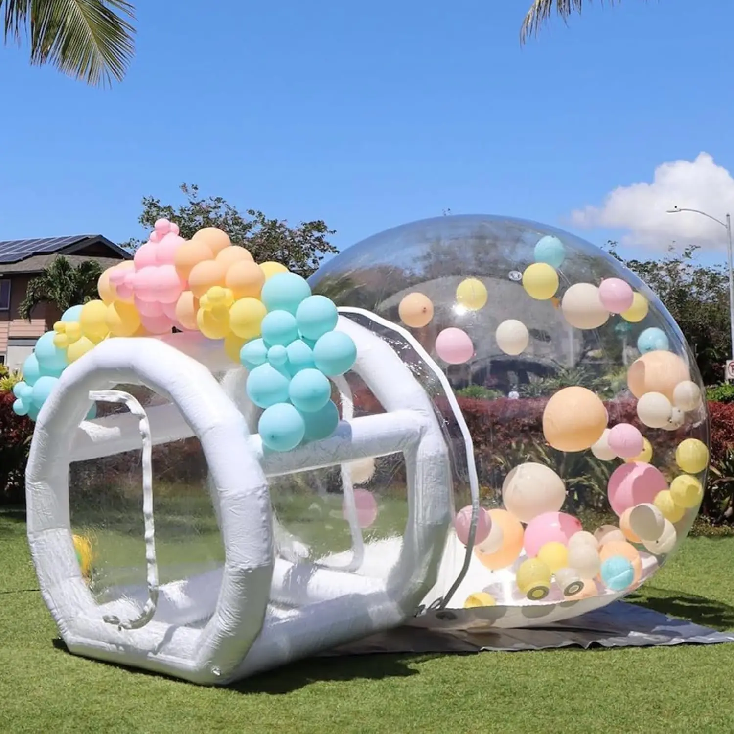 Bubble House Hotel Outdoor Single Tunnel  Party Kids Transparent Tent Lodge for Party Event Inflatable Bubble Bounce House
