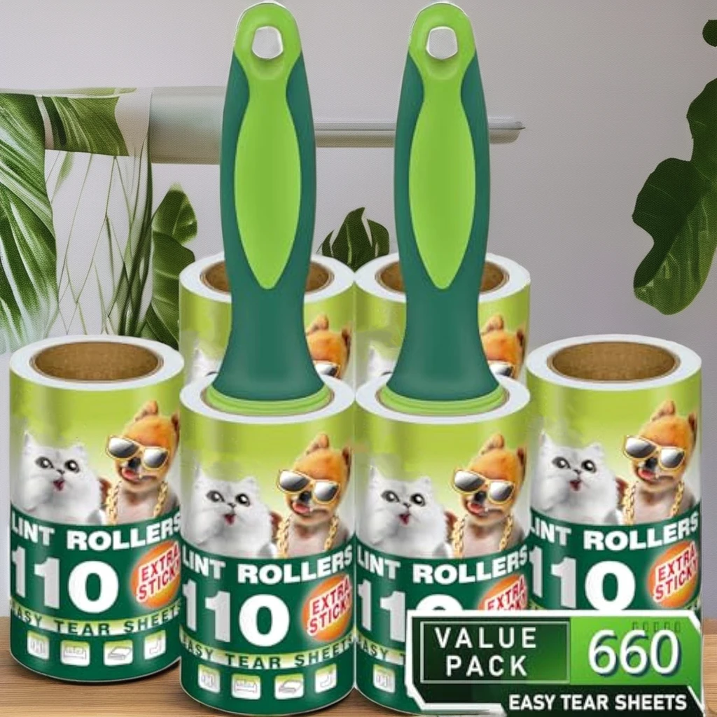 Manual Plastic Pet Hair Remover Couch Furniture Clothes Sticky Lint Rollers & Brushes for Effective Dog & Cat Hair Removal