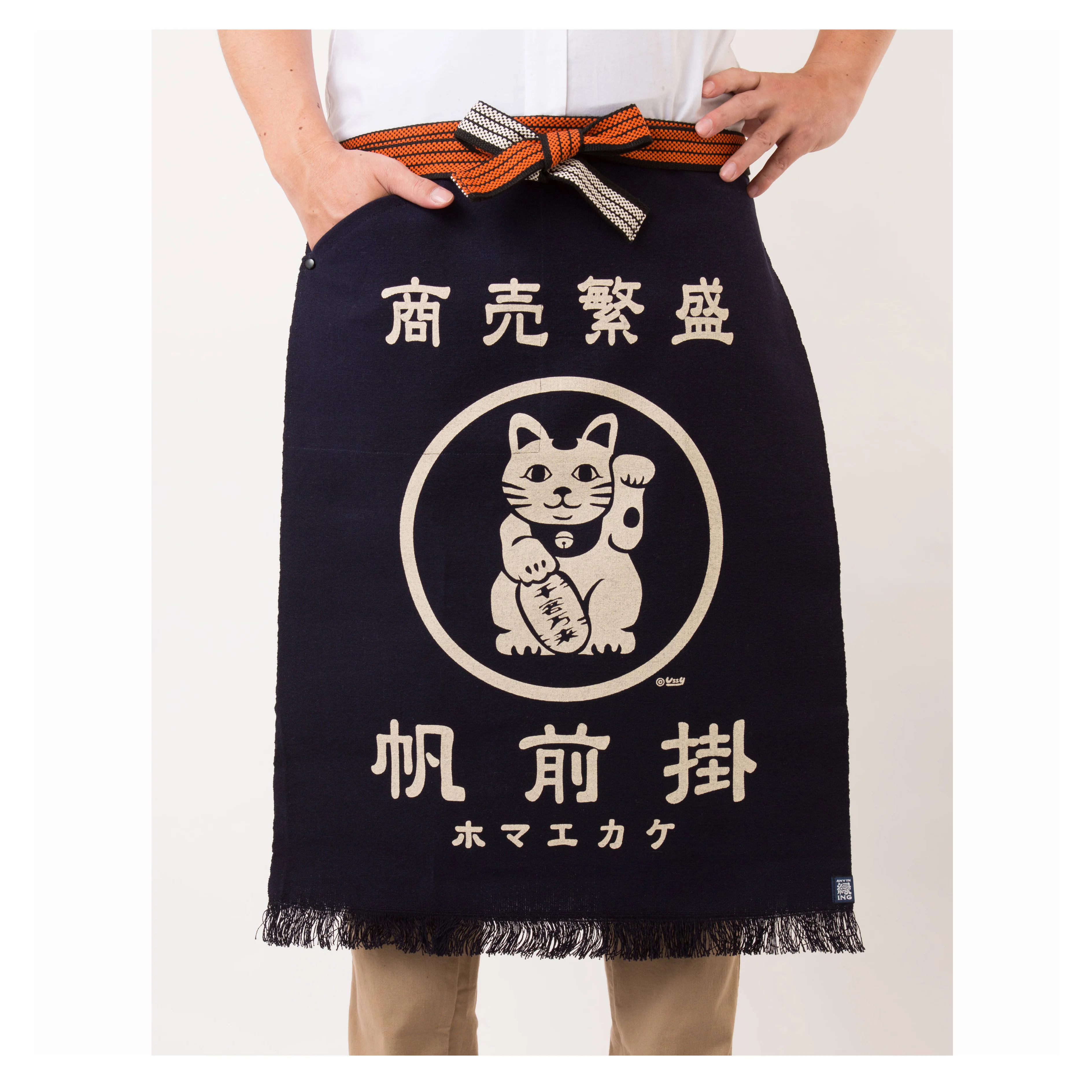 
Japanese Hot Selling Cotton Manufacture Set Apron With Design And Pocket 