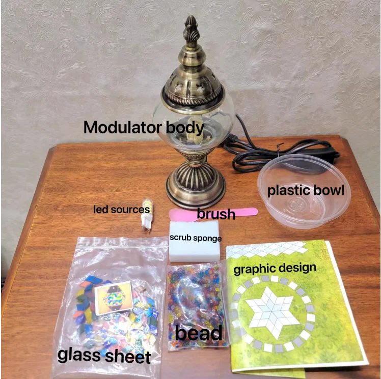 DIY New Arrival Modern  Turkish Mosaic Glass Art LED Creative Handmade Gifts Kit Home Decoration Table Lamp