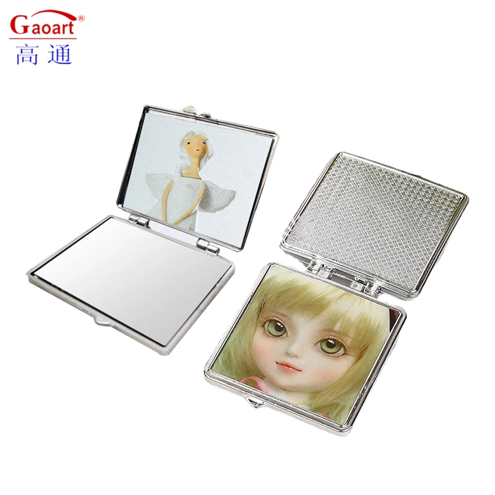 Wholesale Top Fashion Make Up Portable Mini Pocket Logo Hand Held Small Round Little Compact Folding Vanity Girl Cosmetic Mirror