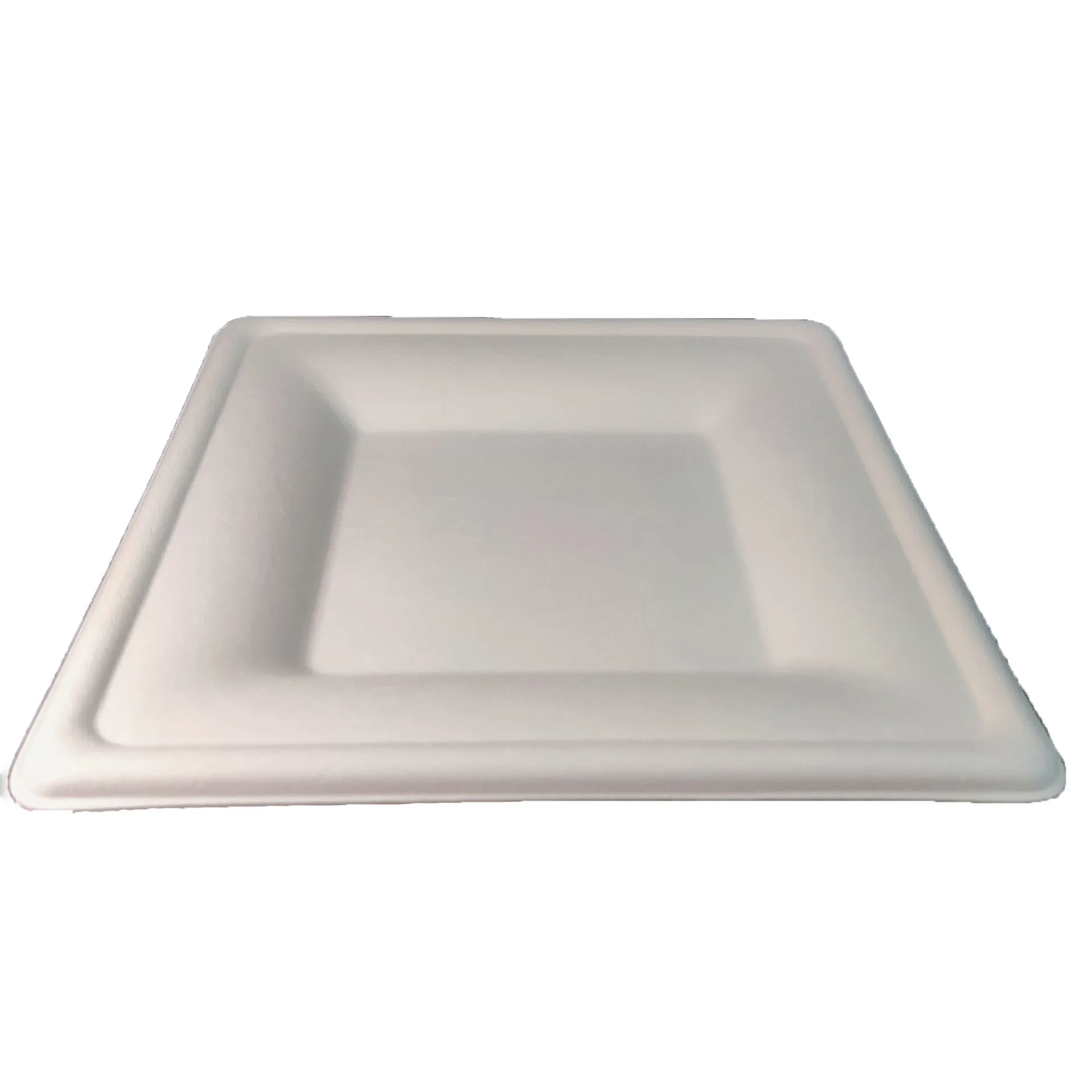 SP2437 Wholesale disposable compostable square white PLA dinner plate