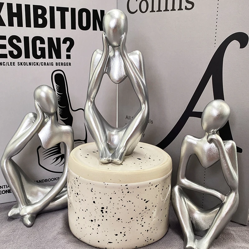 SYL Nordic hot selling 3 pcs set of home decoration abstract figure porch living room decoration resin crafts