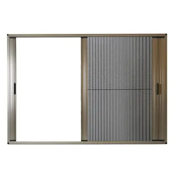 Custom Easy Install High Transmission Pleated Folding Mesh Trackless Sliding Aluminum Screen Door