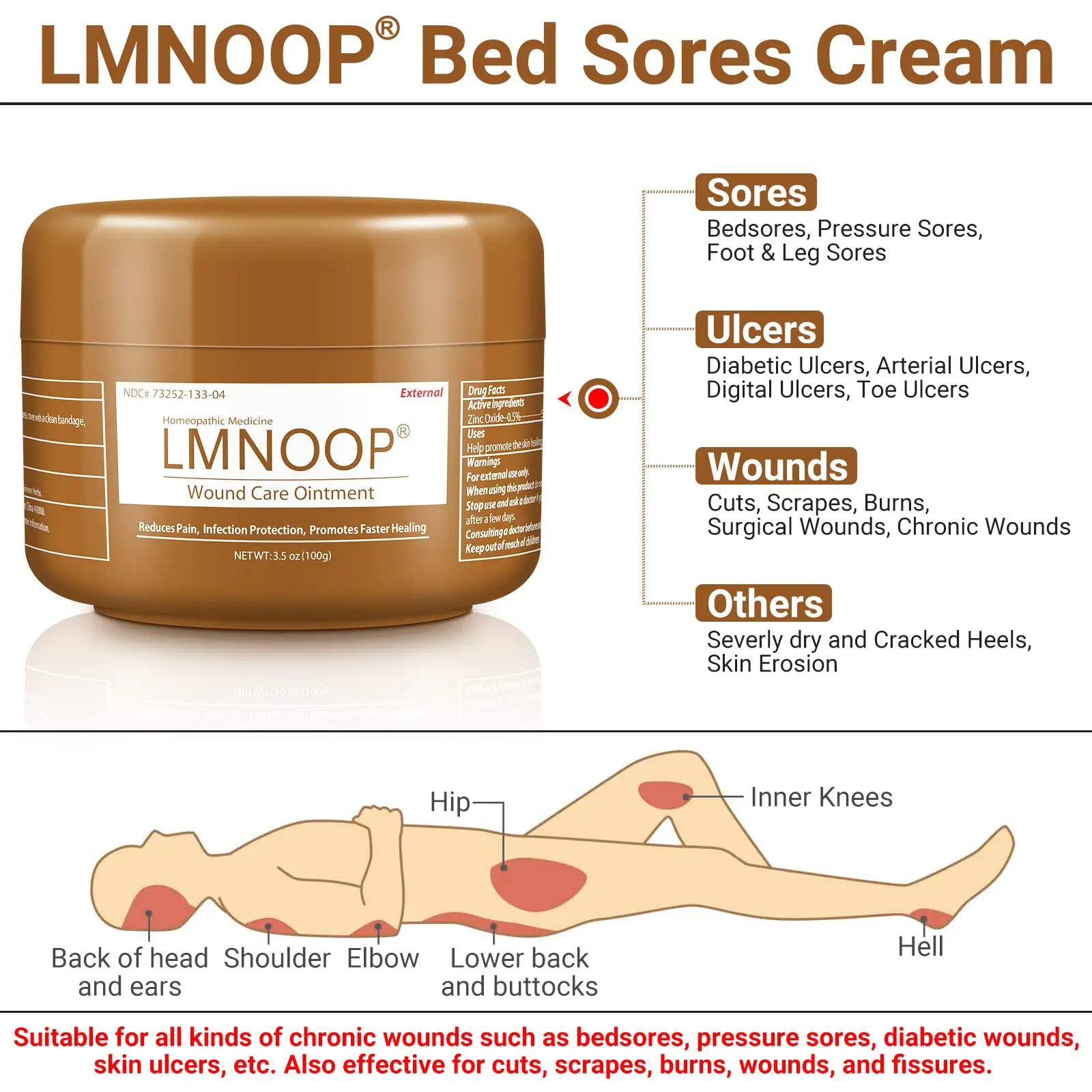 Lmnoop Wound Care Bandages Cold Laser Healing Apparatus Ointment Alginate Bed Sore Cream For Adults