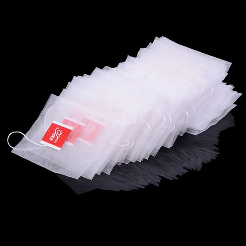 Pyramid nylon empty tea bag triangle with string and label