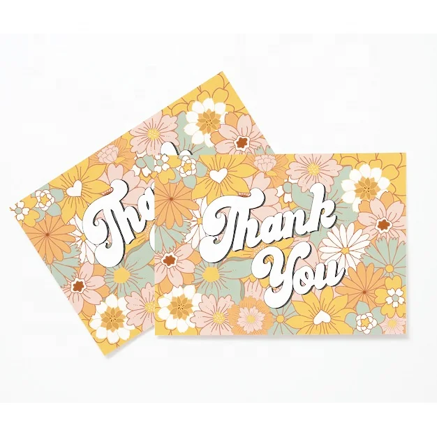 Custom Logo Design Paper Double Sides Printed Business Greeting Thank You Post Cards Custom Package Insert Card